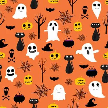 Halloween seamless pattern background. Vector illustration for fabric and gif Stock Illustration