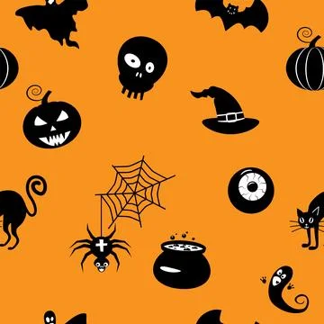 Halloween seamless pattern background vector illustration Stock Illustration