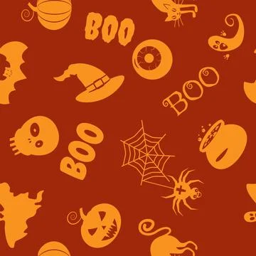 Halloween seamless pattern background vector illustration Stock Illustration