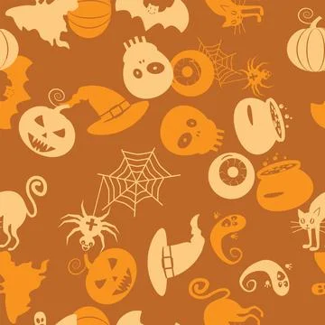 Halloween seamless pattern background vector illustration Stock Illustration
