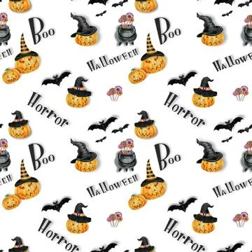 Halloween seamless pattern with a bat . For printing fabric, Wallpaper Stock Illustration