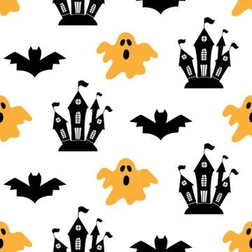 Halloween seamless pattern with bats Illustrazione stock