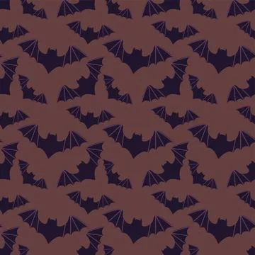 Halloween seamless pattern with bats Stock Illustration