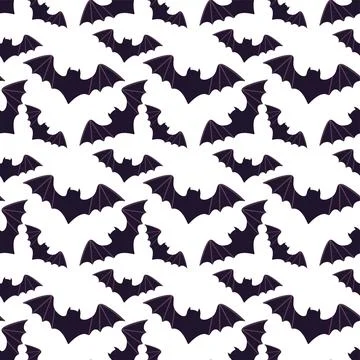 Halloween seamless pattern with bats Illustrazione stock