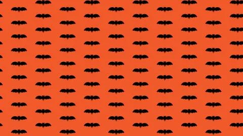 Halloween seamless pattern with black bat Stock Illustration