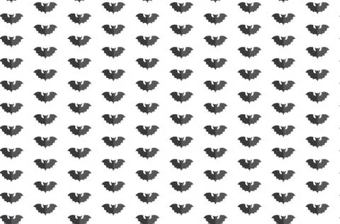 Halloween seamless pattern with black bat Stock Illustration