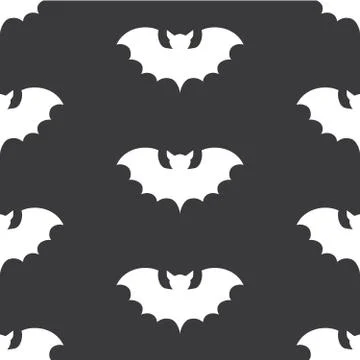 Halloween seamless pattern with black bat Stock Illustration
