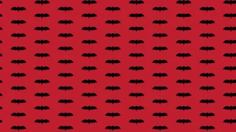 Halloween seamless pattern with black bat Stock Illustration