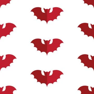Halloween seamless pattern with black bat Illustrazione stock