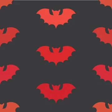 Halloween seamless pattern with black bat 스톡 일러스트
