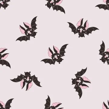 Halloween Seamless Pattern BLACK BAT Illustrazione stock