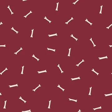 Halloween seamless pattern with bones on a red background. Trick or treat. Ha Stock Illustration