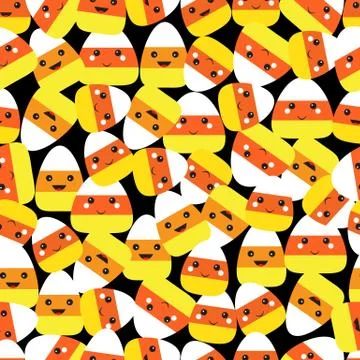 Halloween seamless pattern with cartoon candy corn 스톡 일러스트