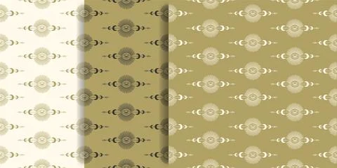 Halloween seamless pattern decoration concept magic set. All seeing mystic eye Stock Illustration