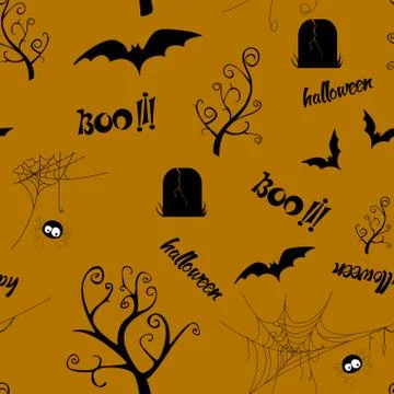 Halloween seamless pattern design with bat, spider and web イラスト素材