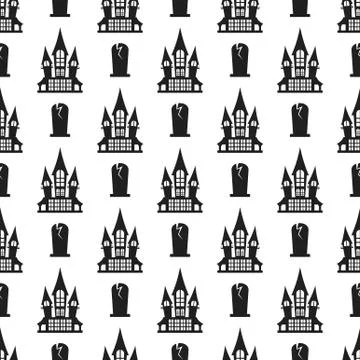 Halloween seamless pattern. Design elements for halloween party poster. Illustrazione stock