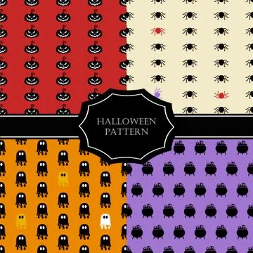 Halloween seamless pattern. Design elements for halloween party poster. Stock-Illustration