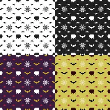 Halloween seamless pattern. Design elements for halloween party poster. Illustrazione stock