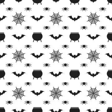 Halloween seamless pattern. Design elements for halloween party poster. Illustrazione stock