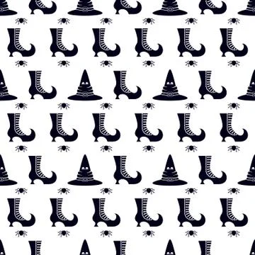 Halloween seamless pattern. Design elements for halloween party poster. 스톡 일러스트