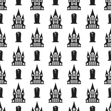 Halloween seamless pattern. Design elements for halloween party poster. Illustrazione stock