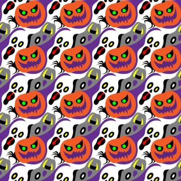 Halloween seamless pattern design Stock Illustration
