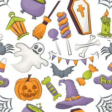 Halloween seamless pattern design for wrapping, package, background イラスト素材