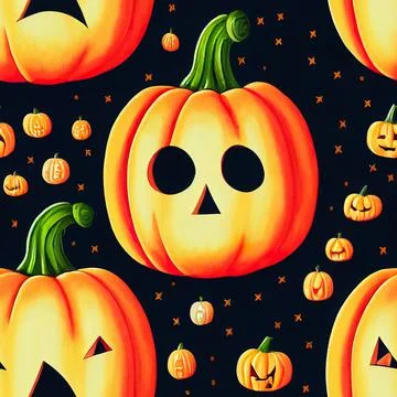 Halloween seamless pattern, Doodle cute ghosts  Simple spooky character or scary Stock Illustration