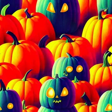 Halloween seamless pattern, Doodle cute ghosts  Simple spooky character or scary Stock Illustration