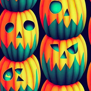 Halloween seamless pattern, Doodle cute ghosts  Simple spooky character or scary Stock Illustration