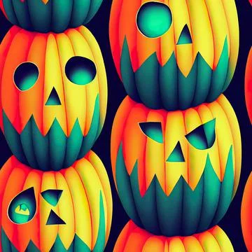 Halloween seamless pattern, Doodle cute ghosts  Simple spooky character or scary Stock Illustration
