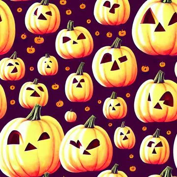 Halloween seamless pattern, Doodle cute ghosts  Simple spooky character or scary Stock Illustration