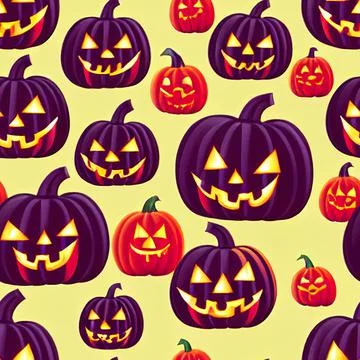 Halloween seamless pattern, Doodle cute ghosts  Simple spooky character or scary Stock Illustration