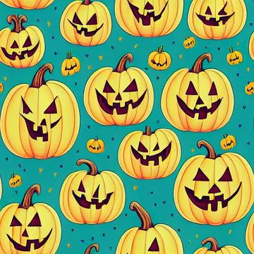 Halloween seamless pattern, Doodle cute ghosts  Simple spooky character or scary Stock Illustration