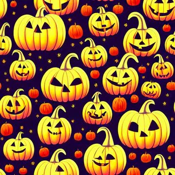 Halloween seamless pattern, Doodle cute ghosts  Simple spooky character or scary Stock Illustration