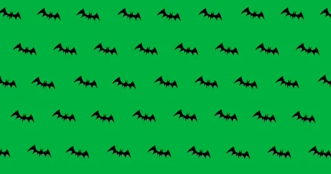 Halloween seamless pattern features scary bats and icons on white. Stock Footage 318862741
