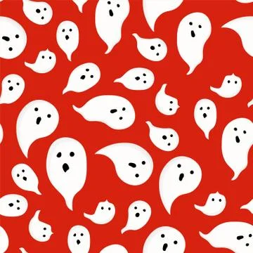 Halloween seamless pattern. the ghost is cute. Vector illustration. Stock Illustration