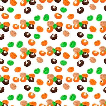 Halloween seamless pattern ghost scary vector Stock Illustration