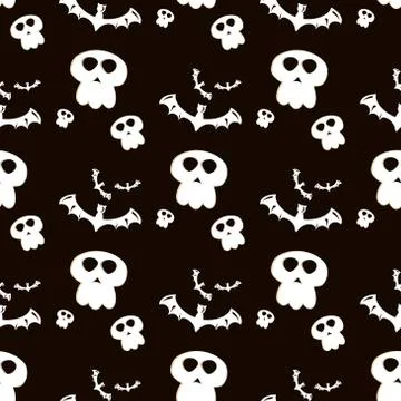 Halloween seamless pattern ghost scary vector Stock Illustration