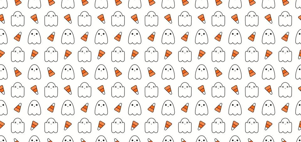 Halloween seamless pattern with ghosts Stockillustratie