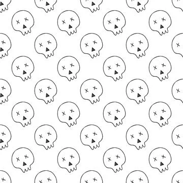 Halloween seamless pattern in hand draw style Illustrazione stock