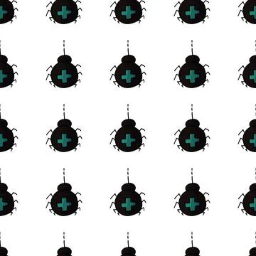 Halloween seamless pattern in hand draw style Illustrazione stock