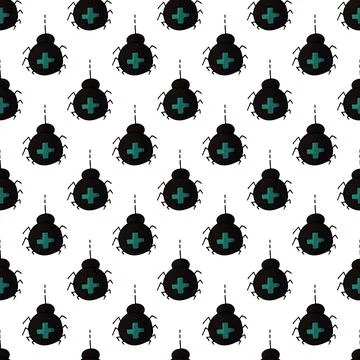 Halloween seamless pattern in hand draw style Illustrazione stock