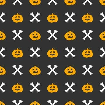 Halloween seamless pattern. Hand drawn sketched background, party invitation  Stock Illustration