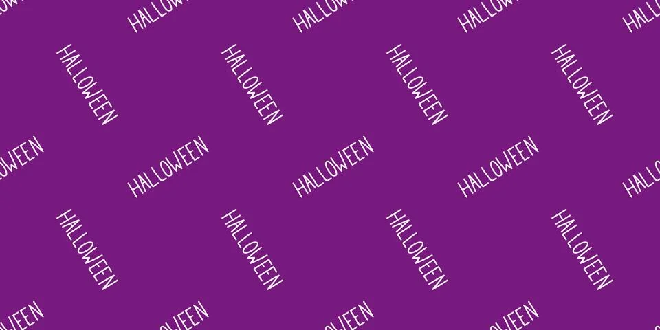 Halloween seamless pattern with hand drawn lettering. Simple minimalist bac.. Stock Illustration