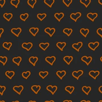 Halloween seamless pattern with heart. Pattern for design paper, textile. Stock Illustration