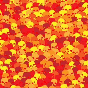 Halloween seamless pattern. Hot sculls for halloween party poster Иллюстрация