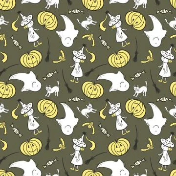 Halloween seamless pattern Stock Illustration
