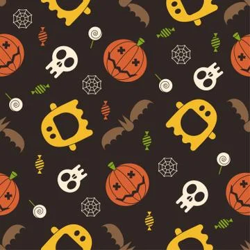 Halloween Seamless Pattern Stock Illustration