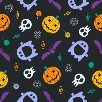 Halloween Seamless Pattern Stock Illustration